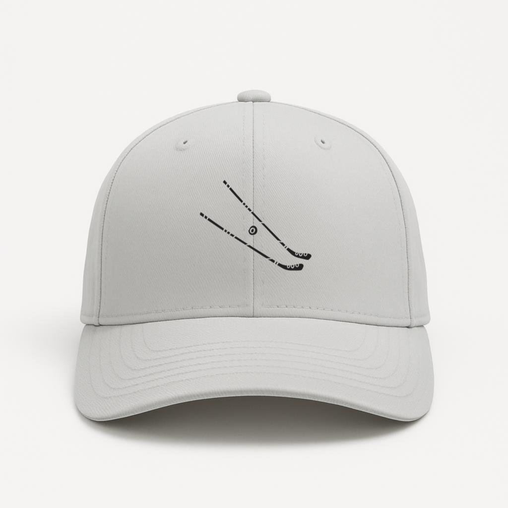 Black Hockey Sticks Illustration Baseball Cap