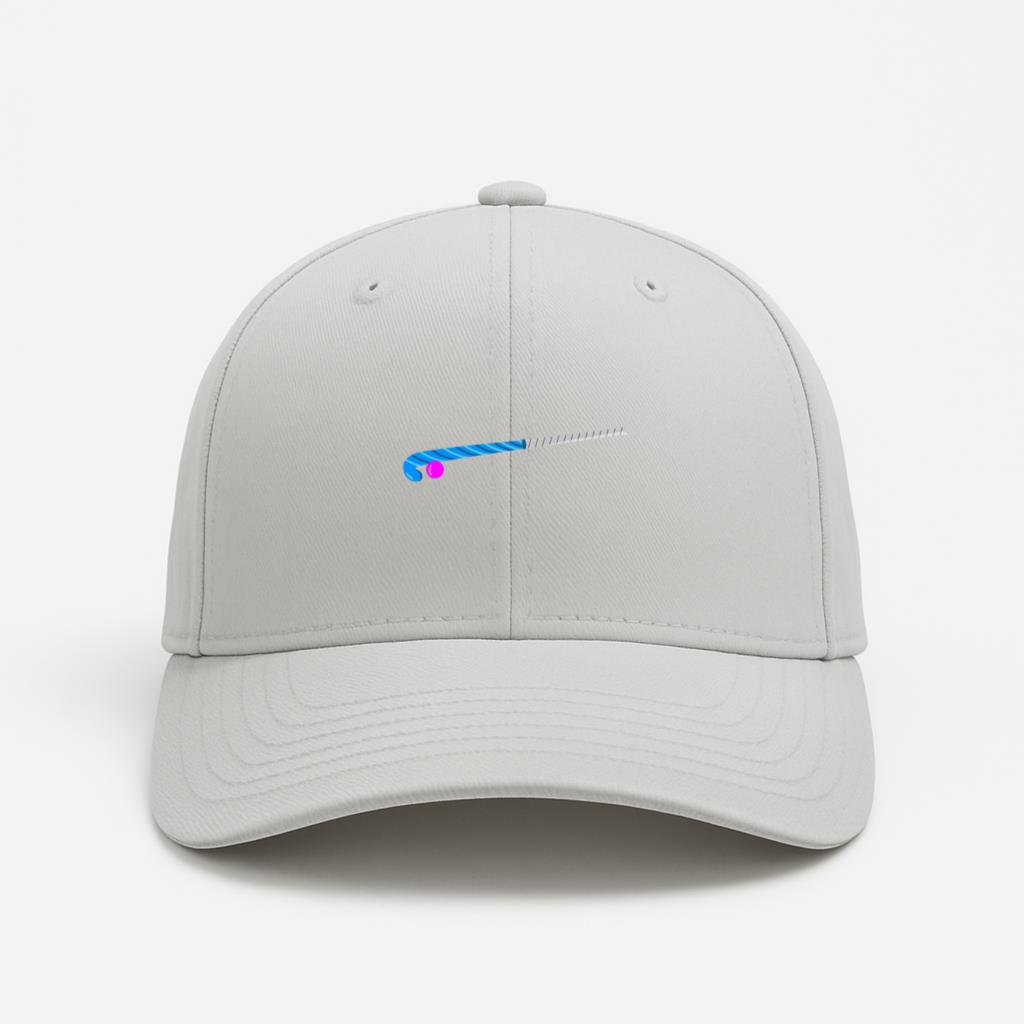 Blue Hockey Stick Design Flat Baseball Cap