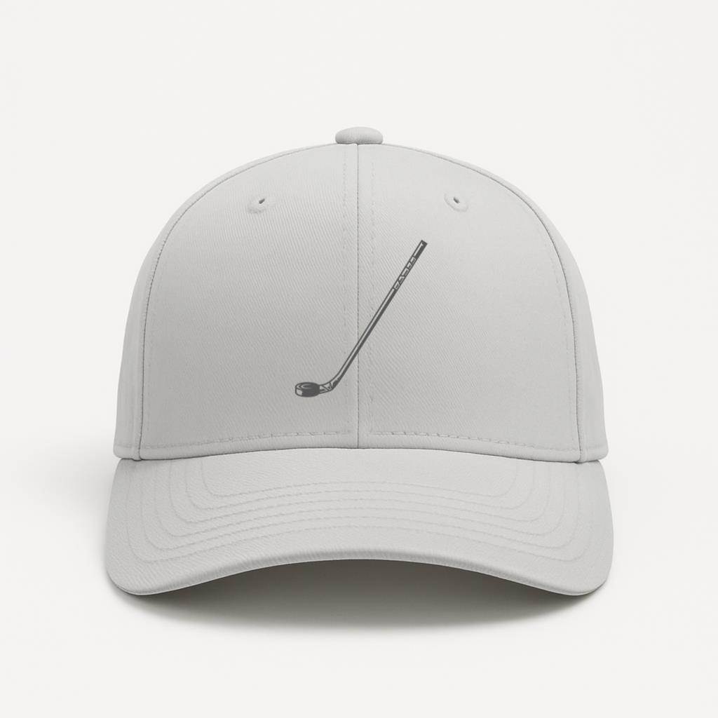 Flat Puck And Hockey Stick Filled Stroke Baseball Cap