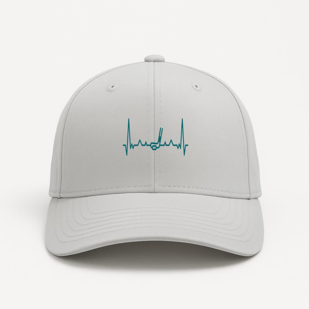 Heartbeat With Hockey Stick Baseball Cap