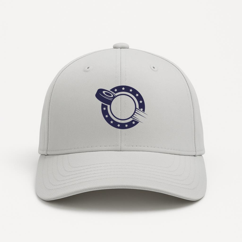 Hockey Disc Label Cut Out Baseball Cap