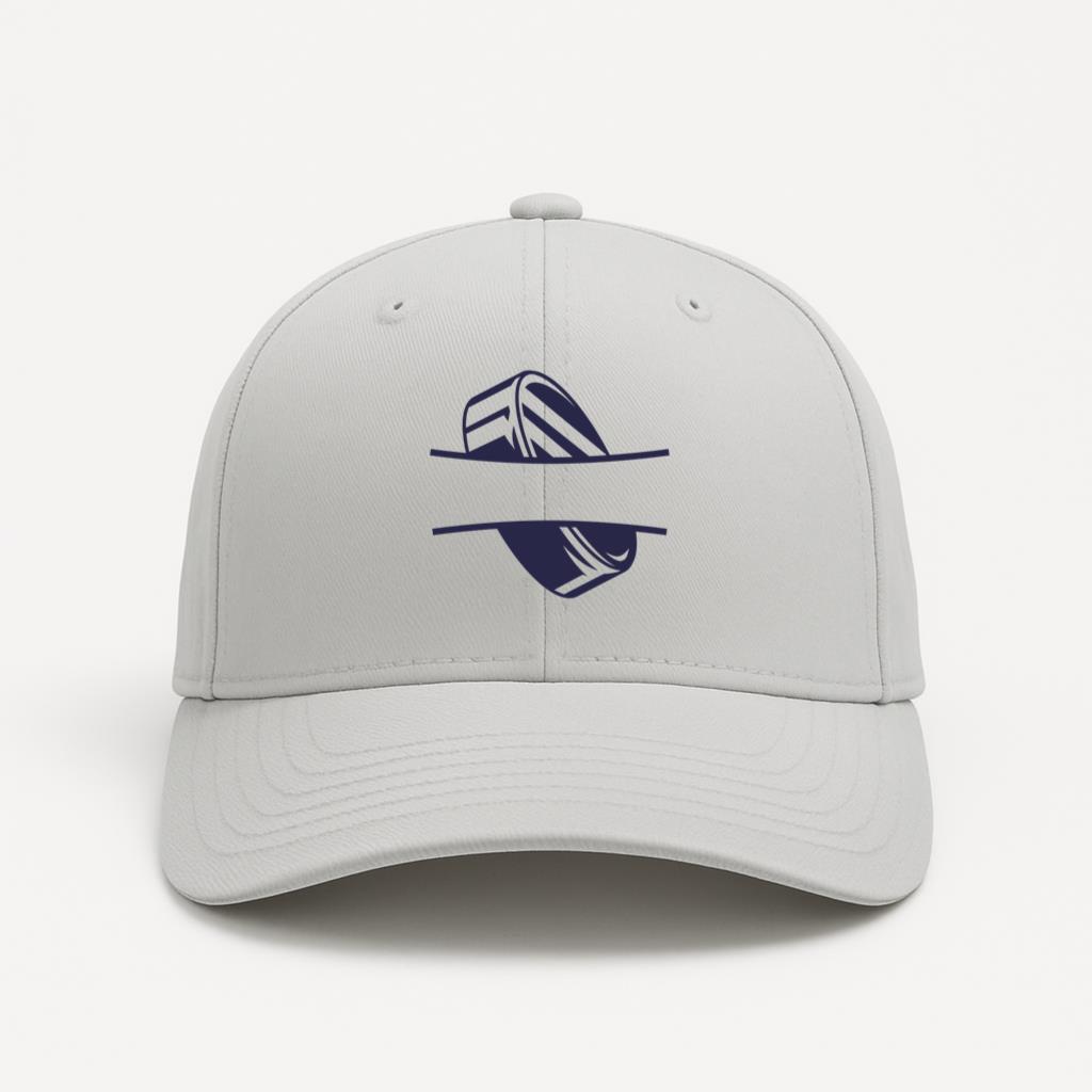 Hockey Disk Label Cut Out Baseball Cap