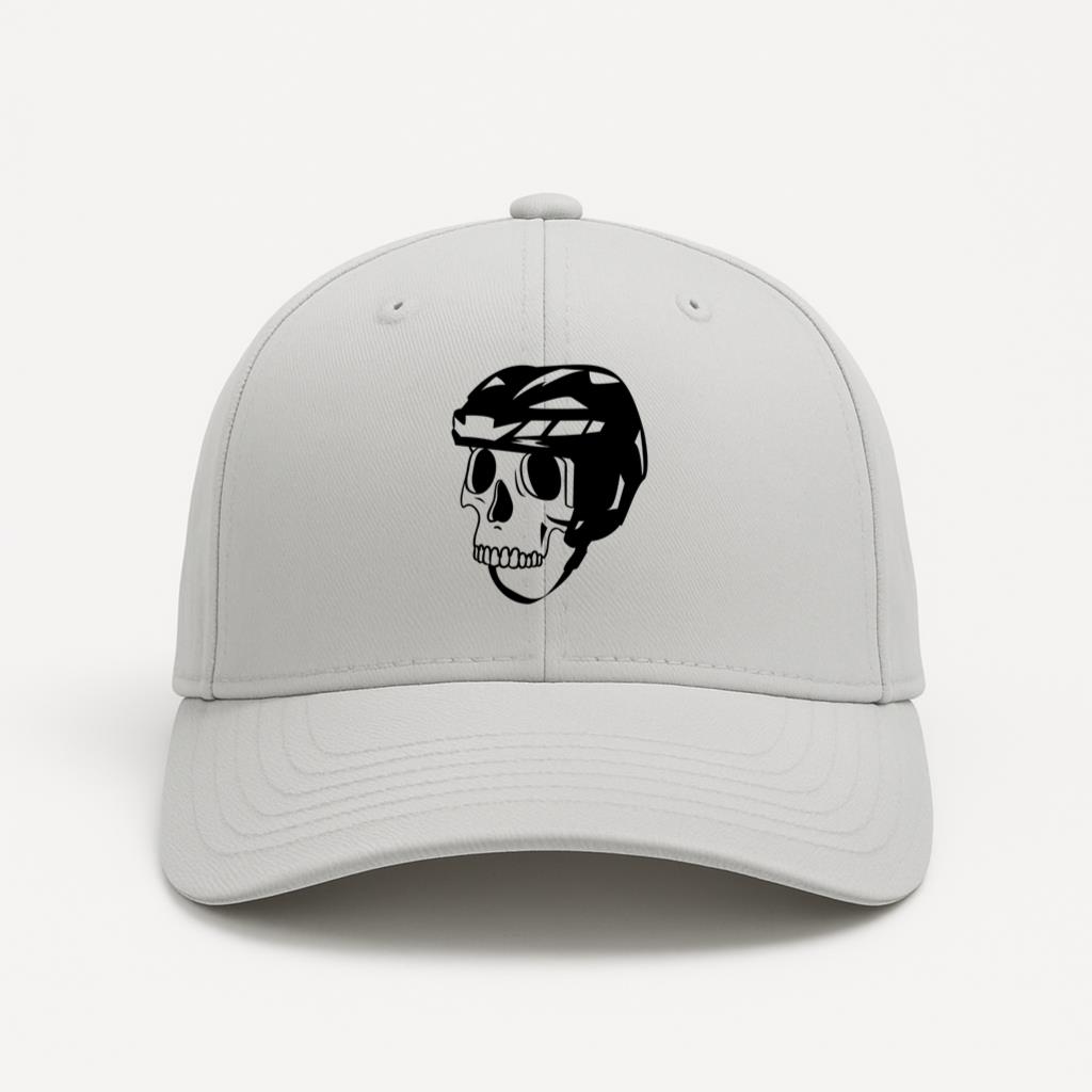 Hockey Helmet Skull High Contrast Baseball Cap