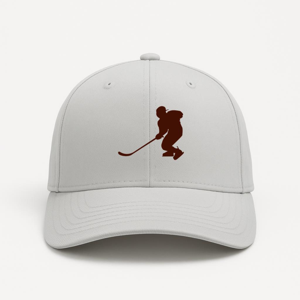 Hockey Ice Player Silhouette Baseball Cap