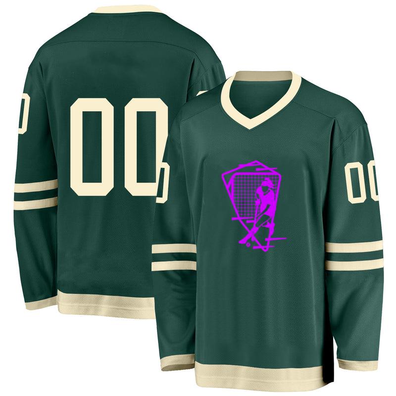 Hockey Player And Goal Filled Stroke Hockey Jersey