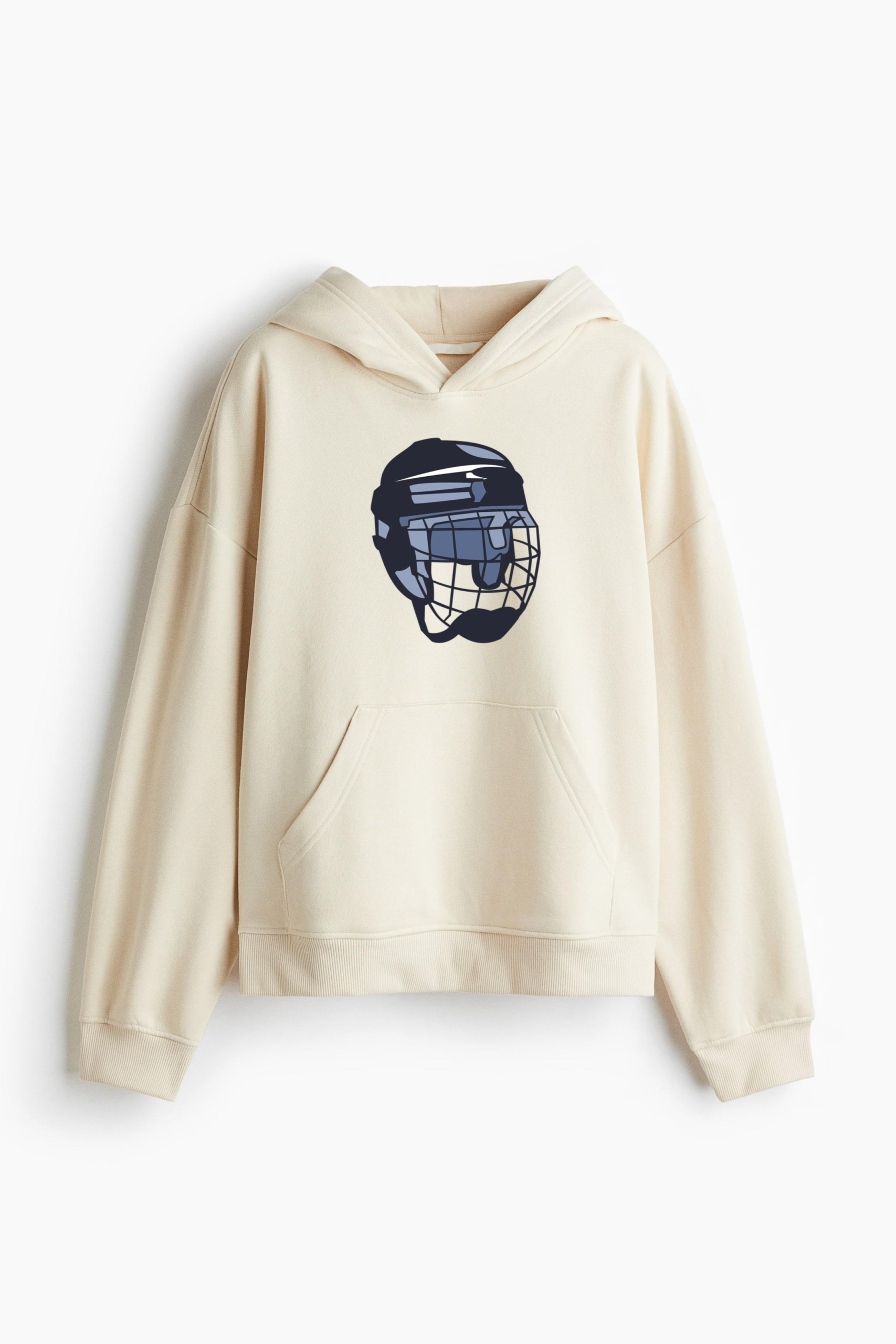 Hockey Player Helmet Illustration Classic Unisex Hoodie