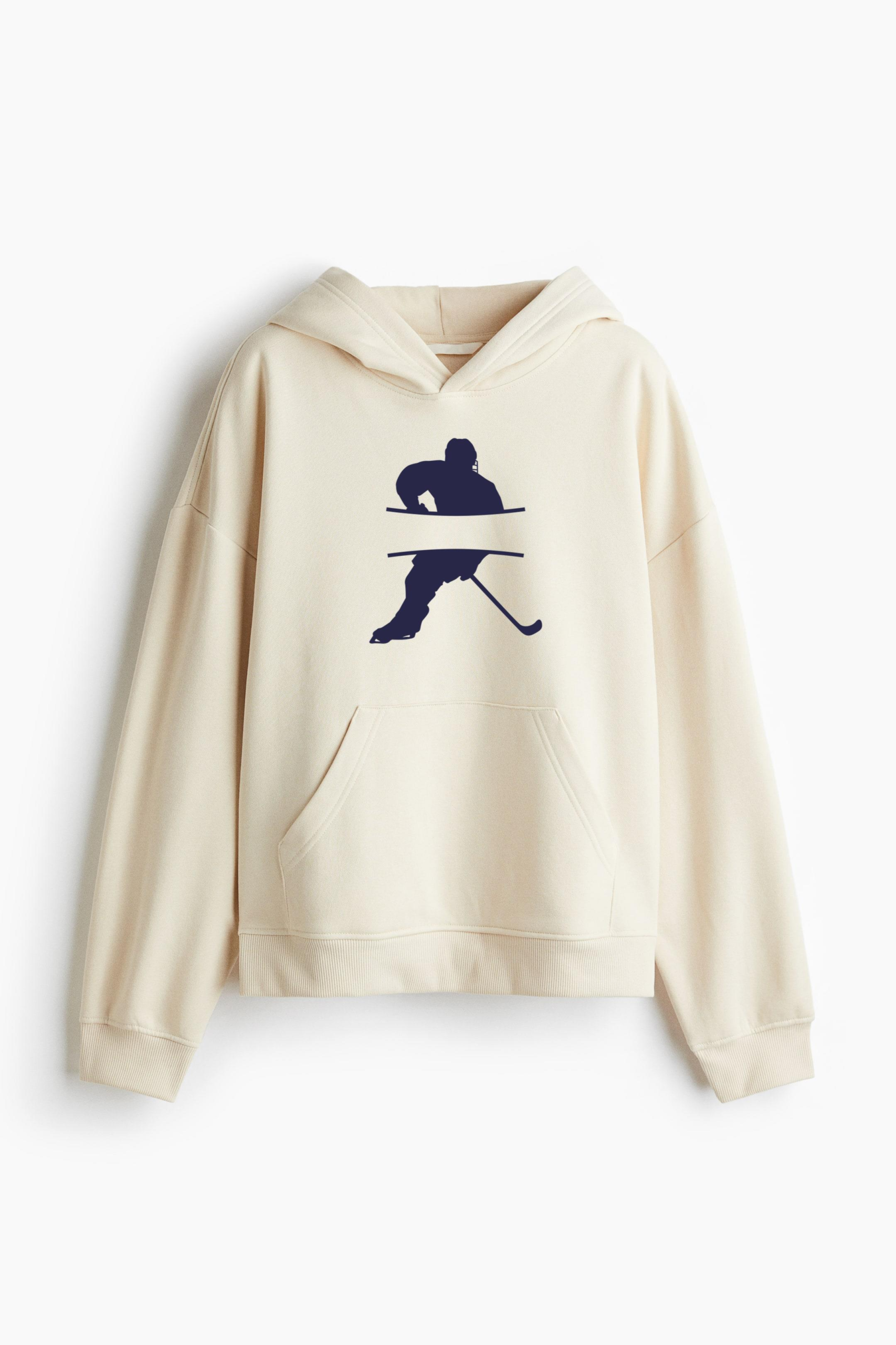 Hockey Player Label Silhouette Classic Unisex Hoodie