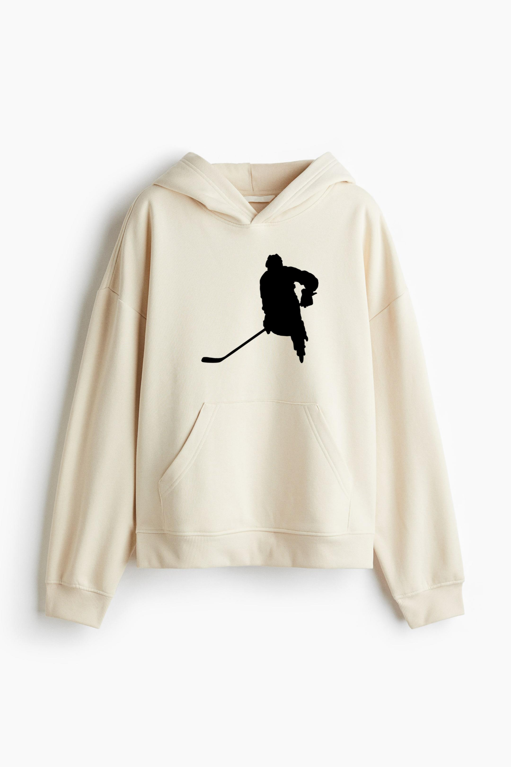 Hockey Player Stickhandling Silhouette Classic Unisex Hoodie