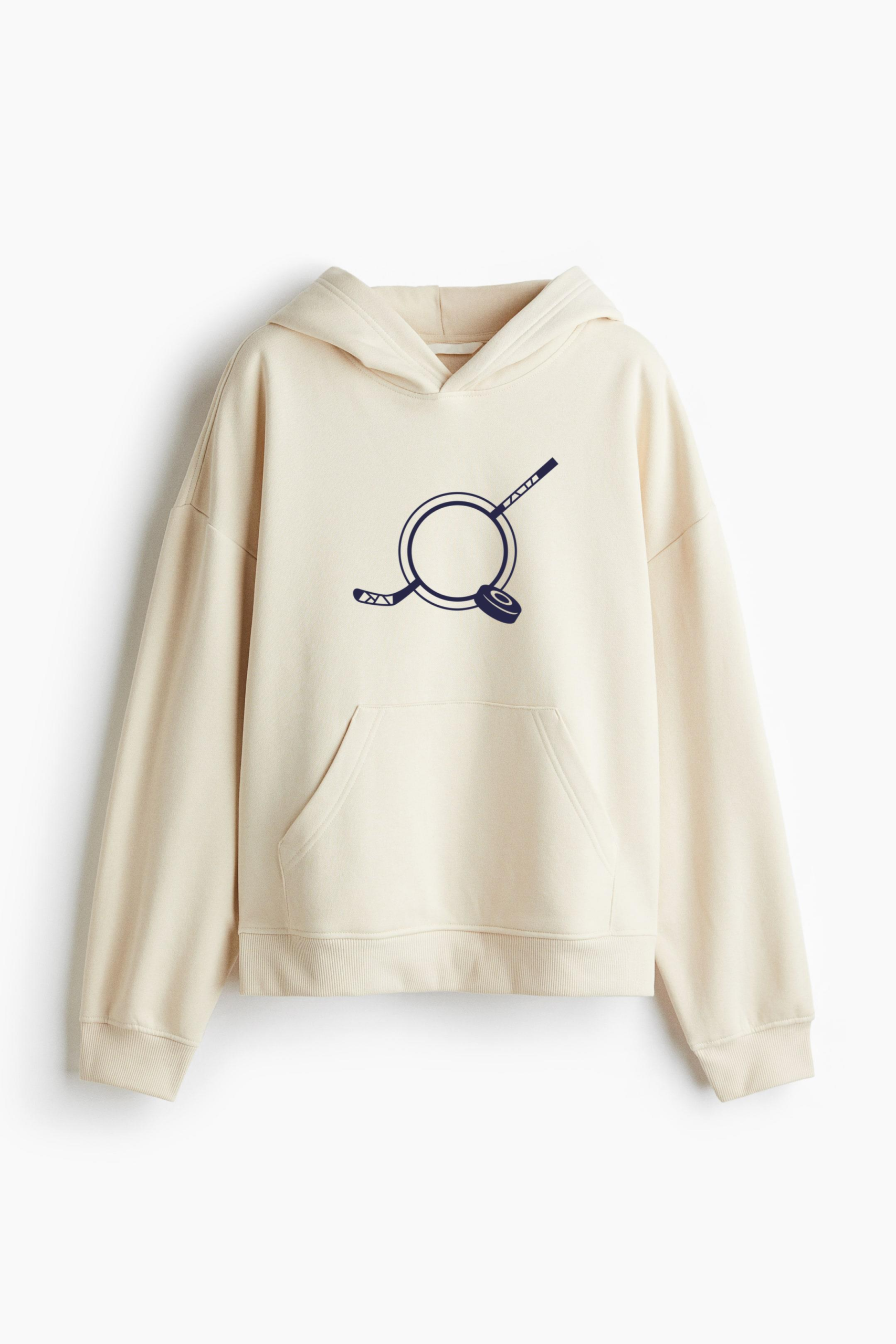 Hockey Stick And Disk Label Cut Out Classic Unisex Hoodie