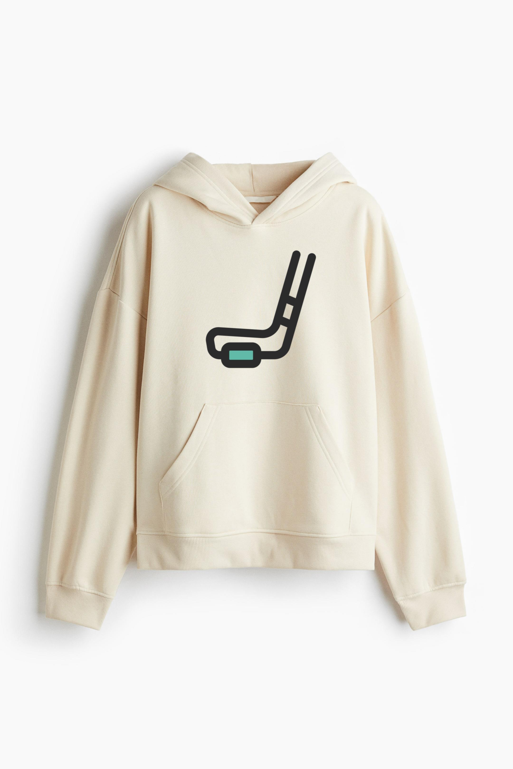 Hockey Stick And Puck Icon Classic Unisex Hoodie