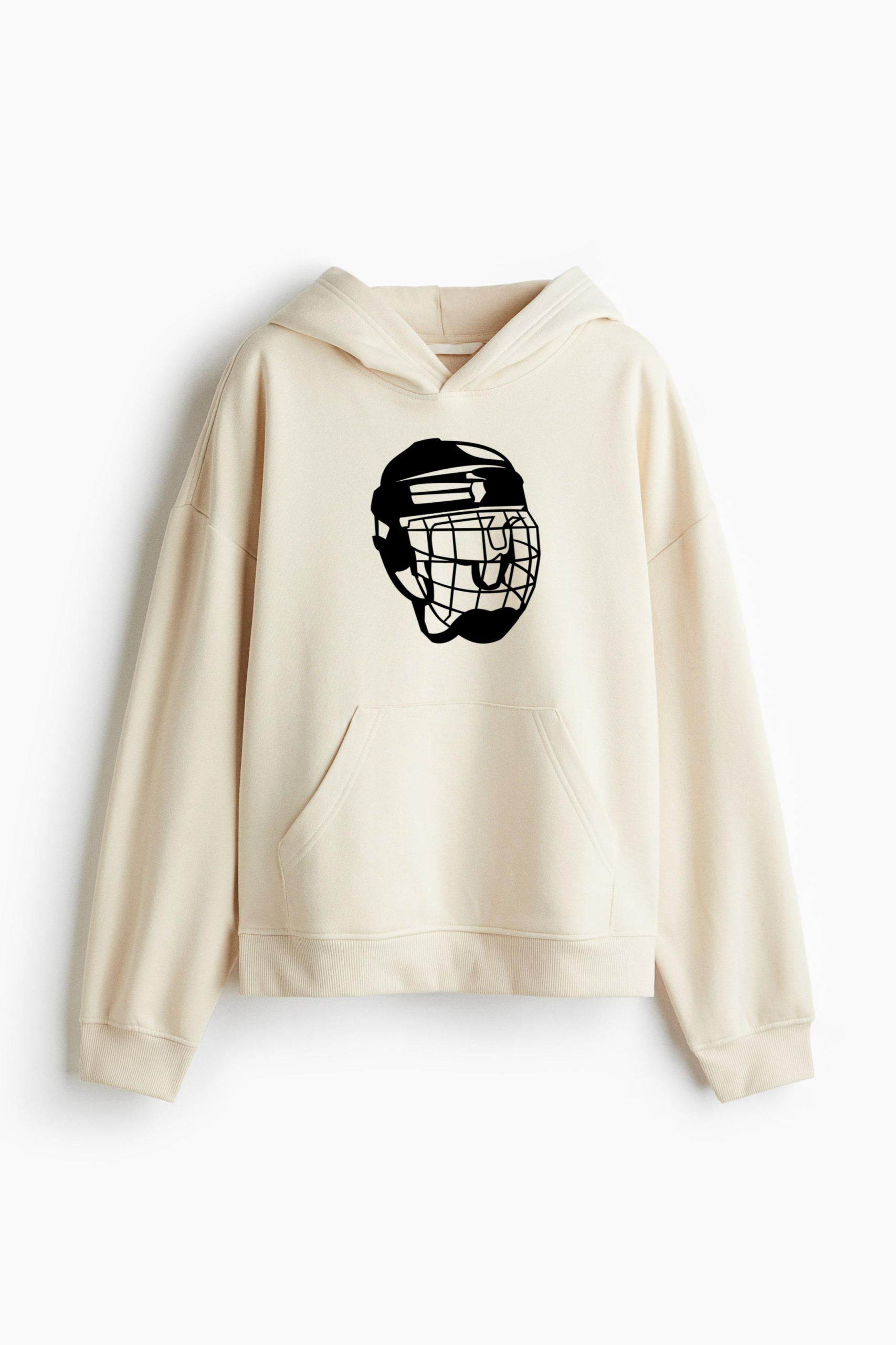 Ice Hockey Helmet High Contrast Classic Unisex Hoodie